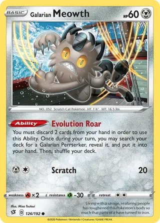 Carta Meowth de Galar