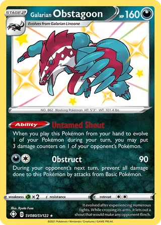 Carta Obstagoon de Galar