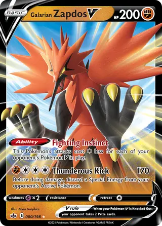 Carta Zapdos de Galar V