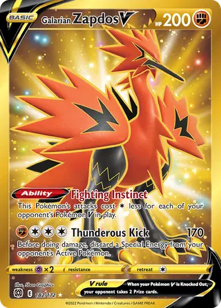 Carta Zapdos de Galar V