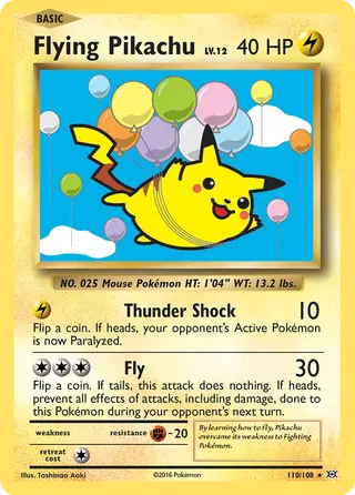 Carta Pikachu Voador